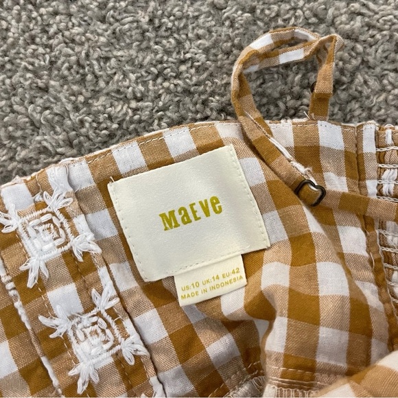 Anthropologie Gingham Smocked Crop Top Boho Cottagecore - Picture 4 of 8